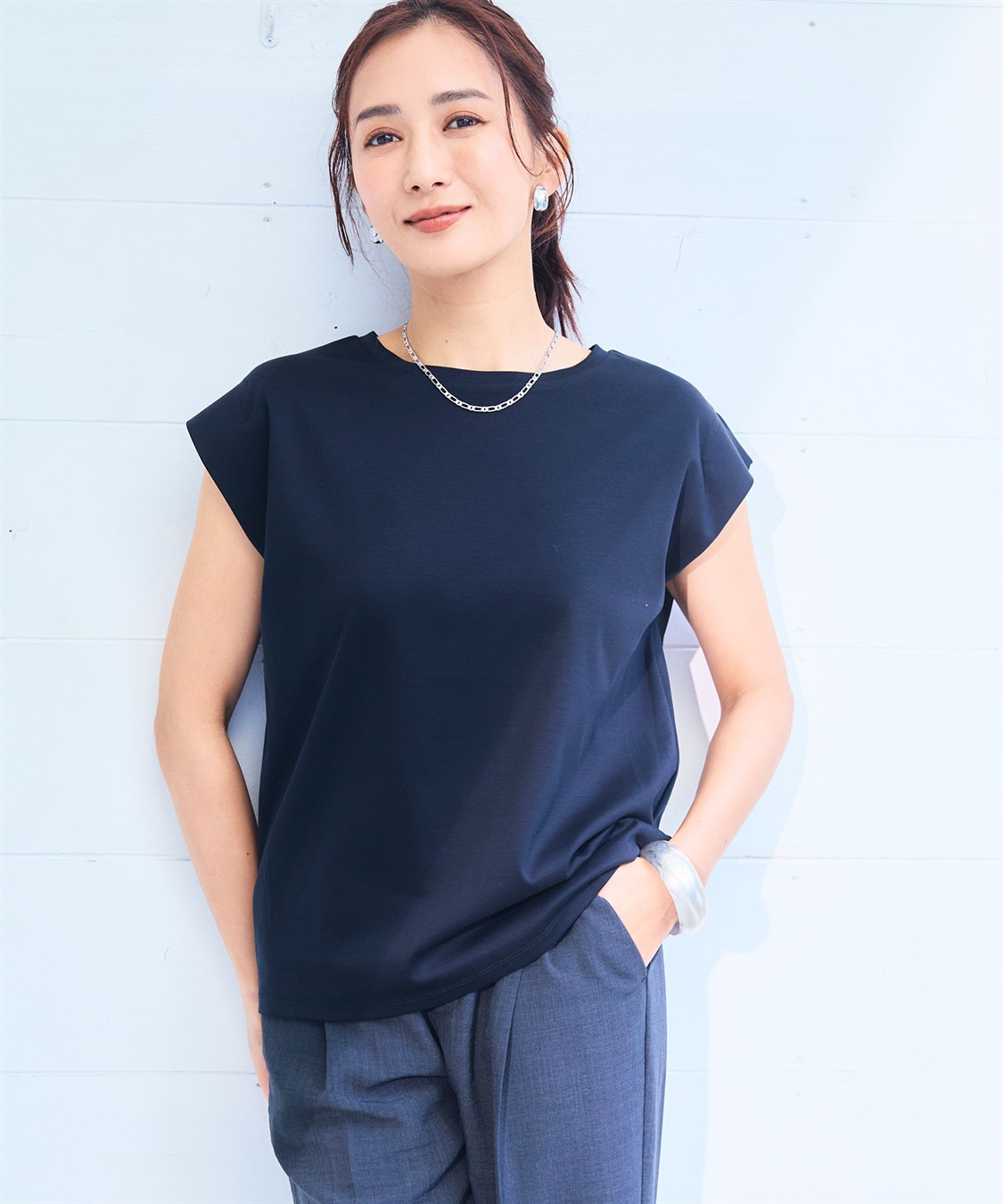 CROSS FUNCTION 《シワになりにくい・なめらか》正解ノースリーブTシャツ【CF/クロスファンクション】_sub_10