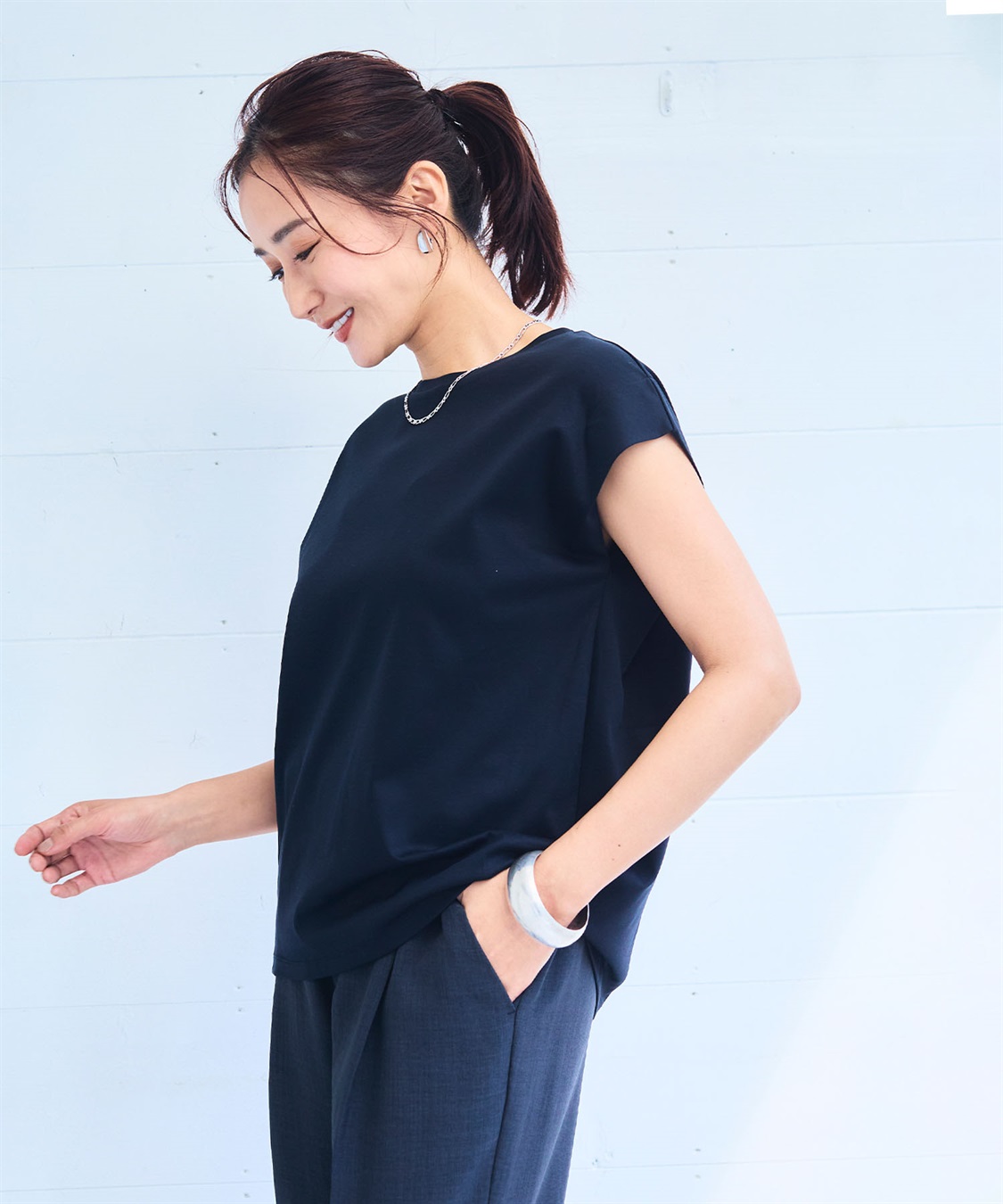 CROSS FUNCTION 《シワになりにくい・なめらか》正解ノースリーブTシャツ【CF/クロスファンクション】_sub_11