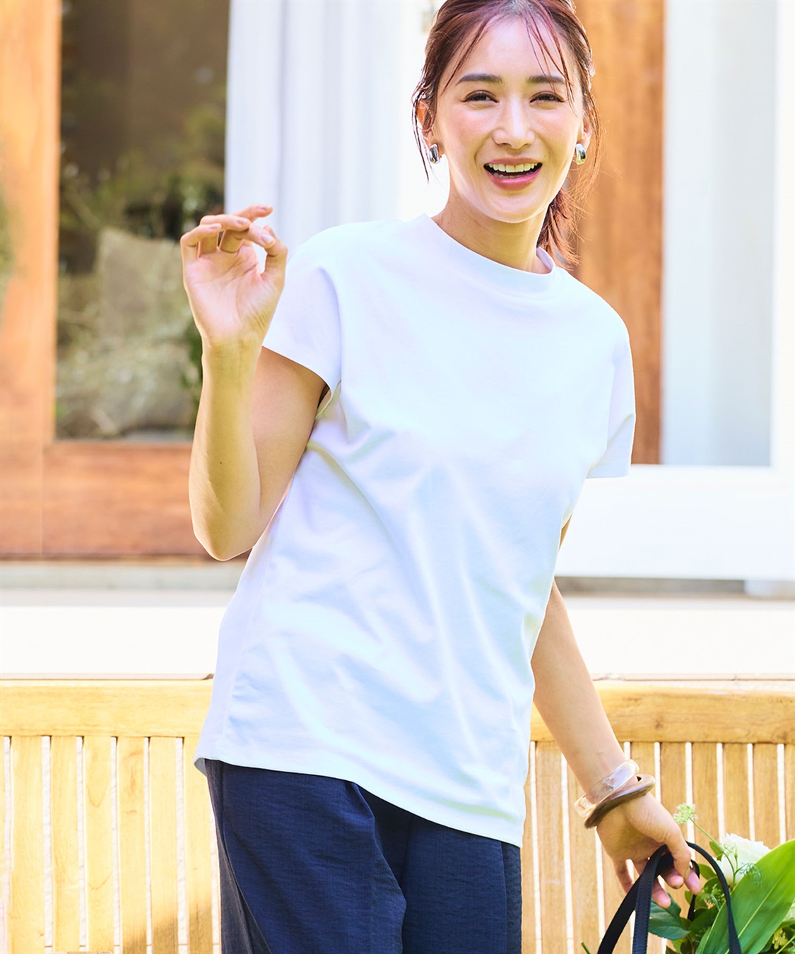 CROSS FUNCTION 《シワになりにくい・ヨレにくい》正解ハイネックフレンチTシャツ【CF/クロスファンクション】_sub_4