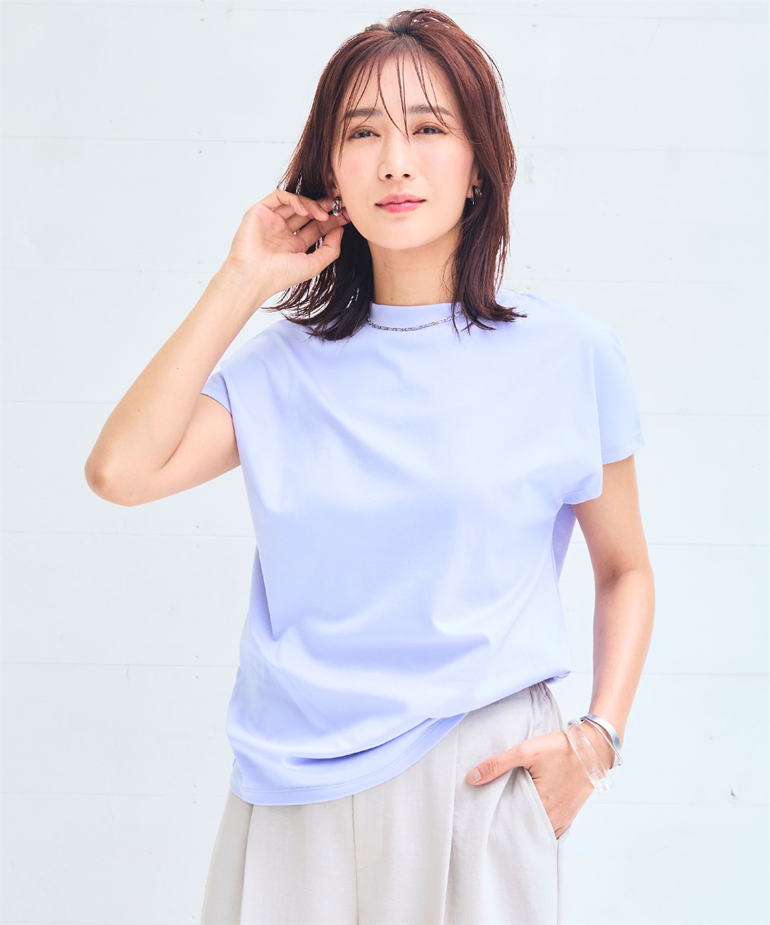 CROSS FUNCTION 《シワになりにくい・ヨレにくい》正解ハイネックフレンチTシャツ【CF/クロスファンクション】_sub_20