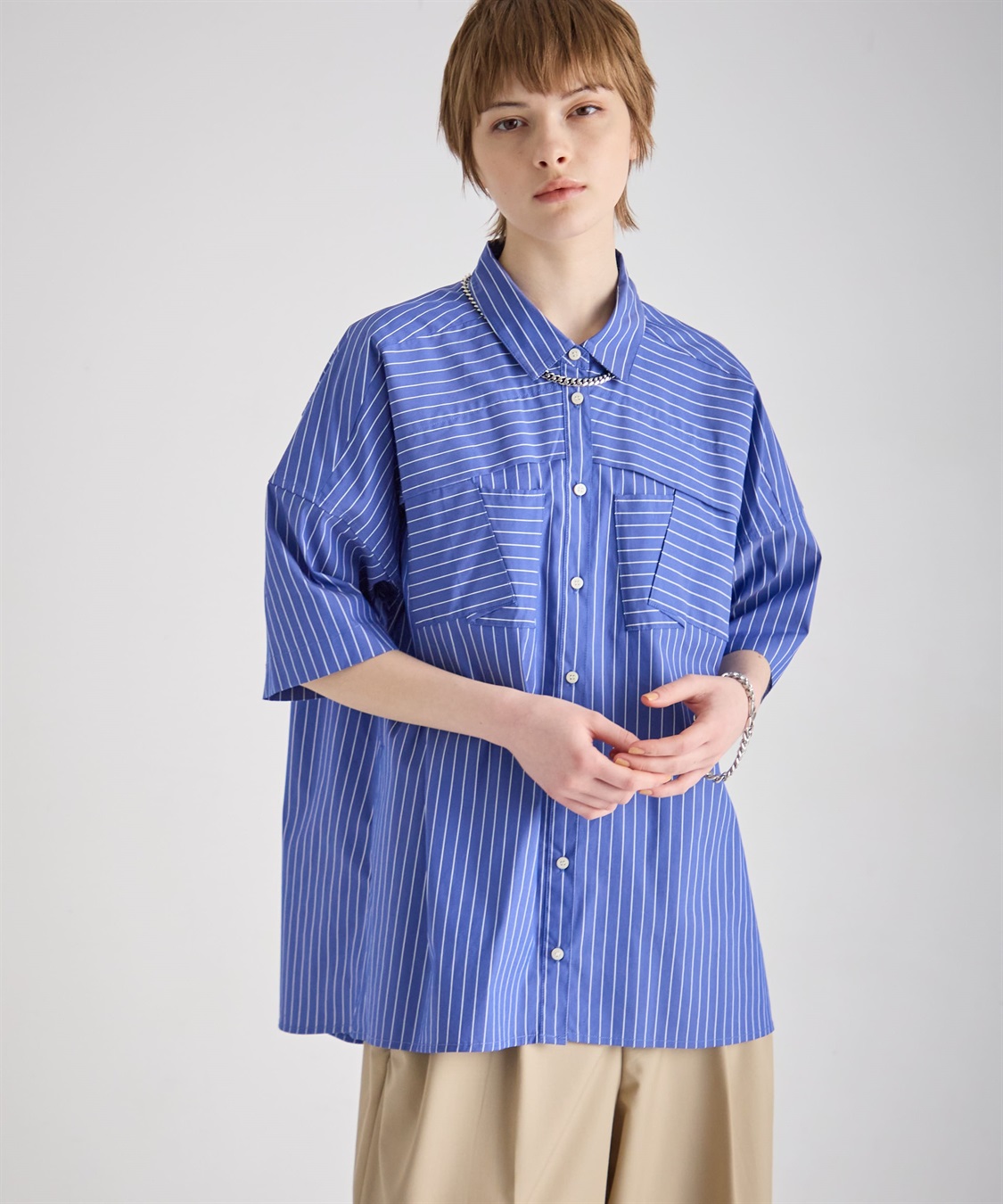 ATSURO TAYAMA ブロードストライプ柄シャツ_sub_3