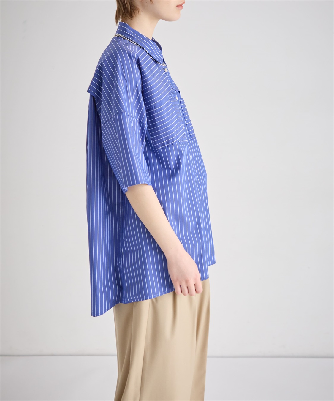 ATSURO TAYAMA ブロードストライプ柄シャツ_sub_5
