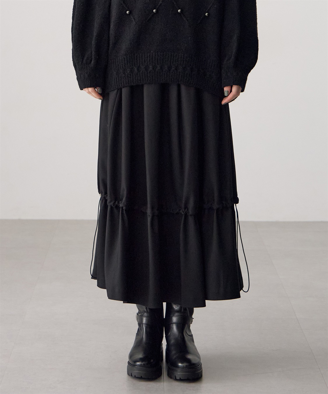 ATSURO TAYAMA ドロストコード付きロング丈スカート_sub_12