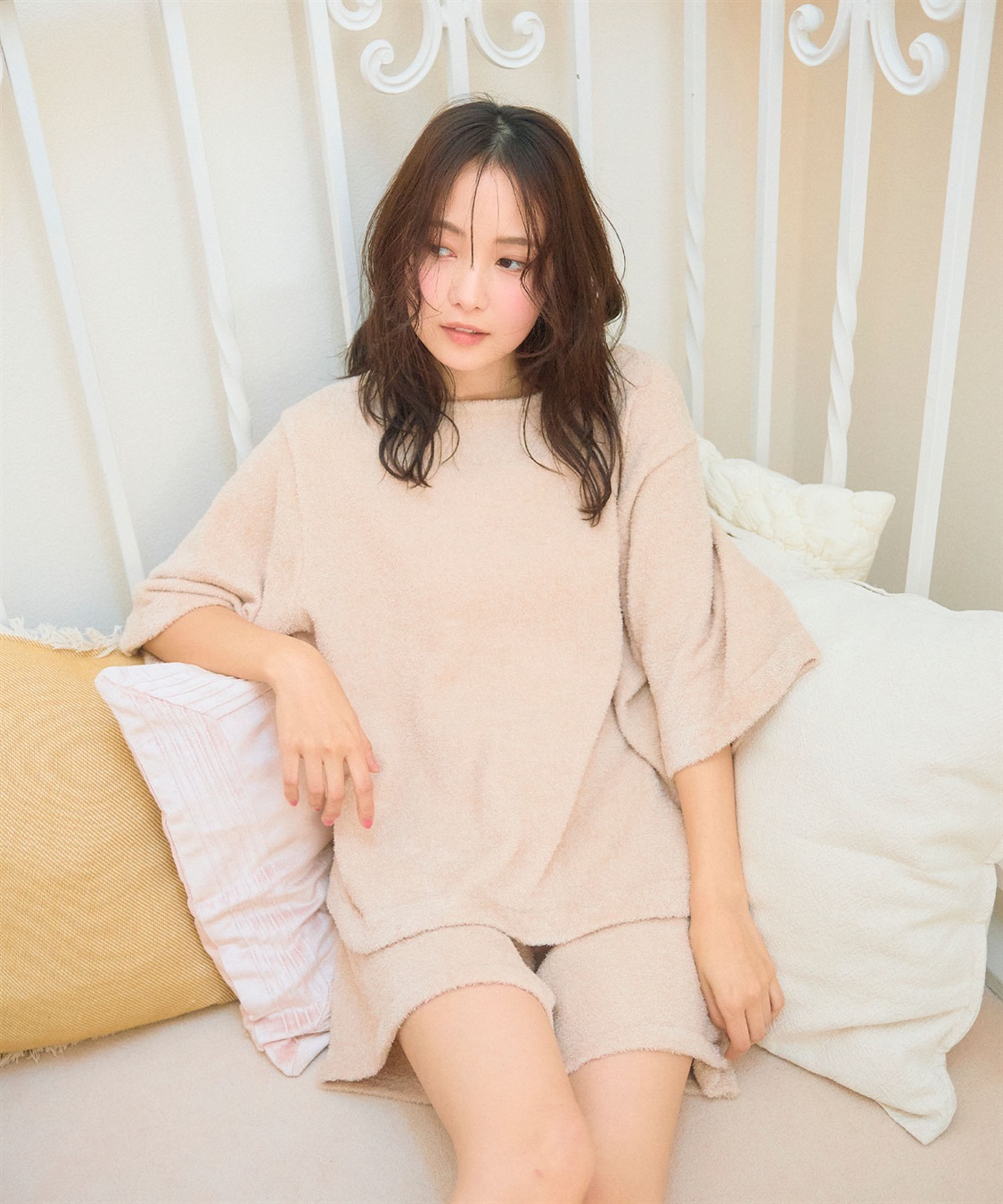 LAFUKU 【LAFUKU/ラフク】もこふわマシュマロ5分袖ルームウェアトップス《セットアップ対応/上下別売り》_sub_2