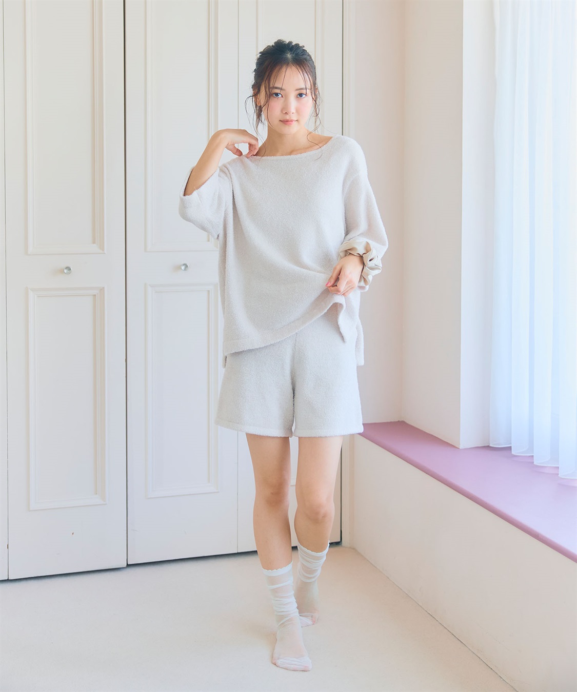 LAFUKU 【LAFUKU/ラフク】もこふわマシュマロ5分袖ルームウェアトップス《セットアップ対応/上下別売り》_sub_28
