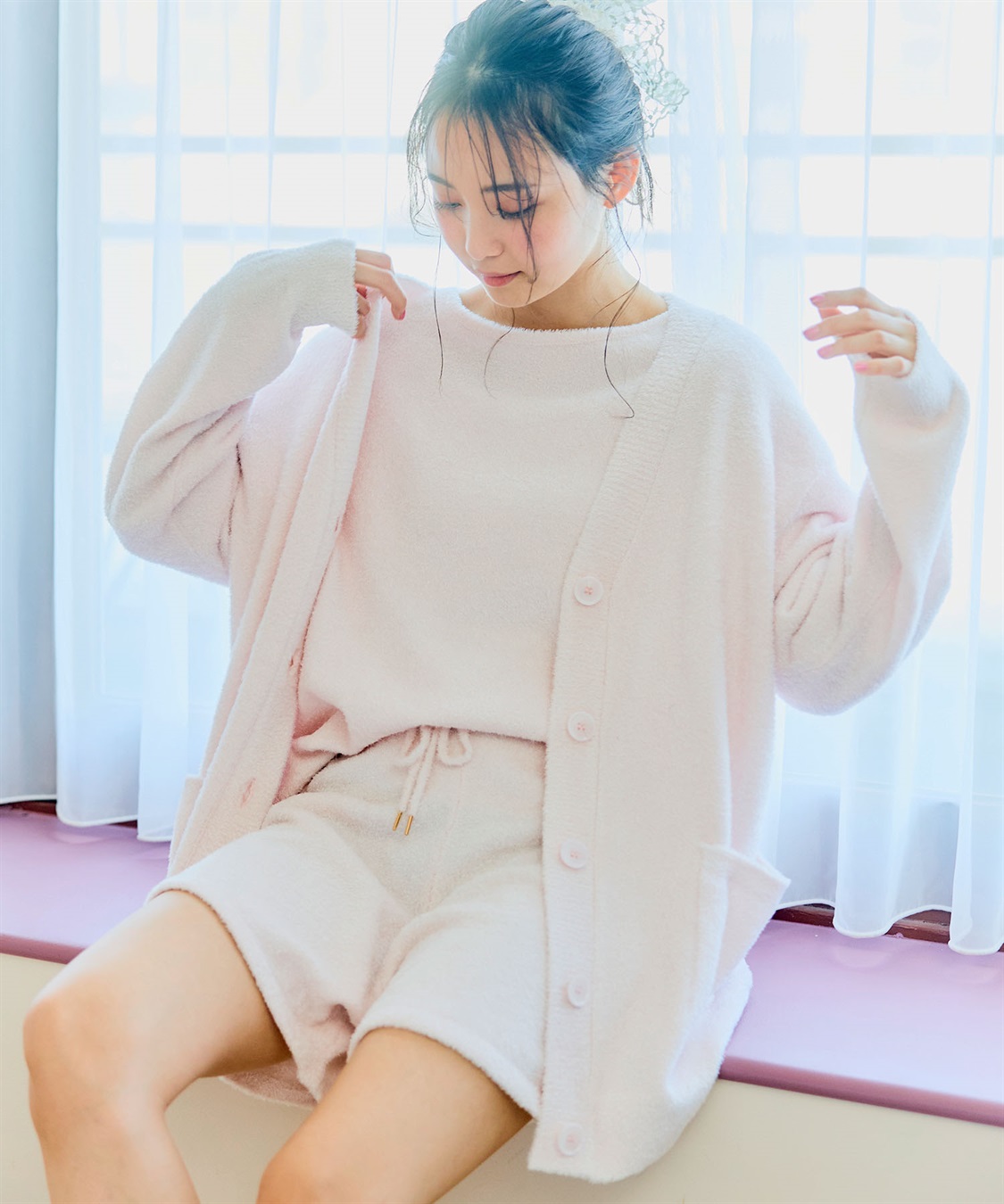 LAFUKU 【LAFUKU/ラフク】もこふわマシュマロルームウェアVネックカーディガン《セットアップ対応/上下別売り》_sub_2