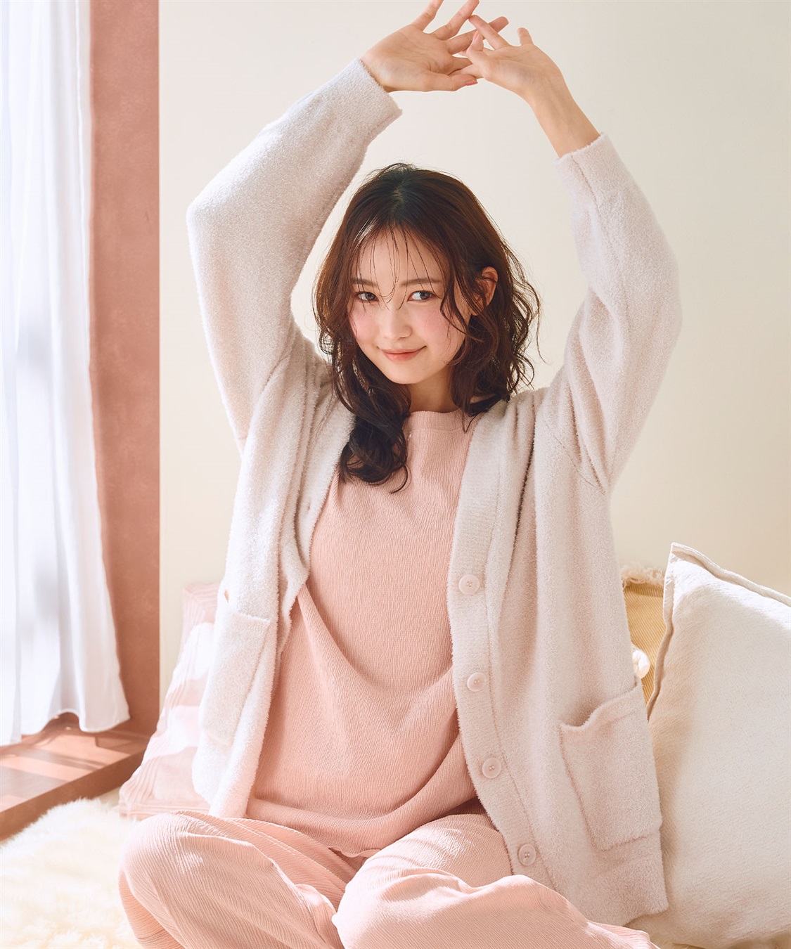LAFUKU 【LAFUKU/ラフク】もこふわマシュマロルームウェアVネックカーディガン《セットアップ対応/上下別売り》_sub_4