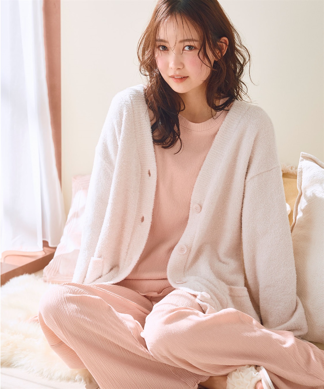 LAFUKU 【LAFUKU/ラフク】もこふわマシュマロルームウェアVネックカーディガン《セットアップ対応/上下別売り》_sub_6