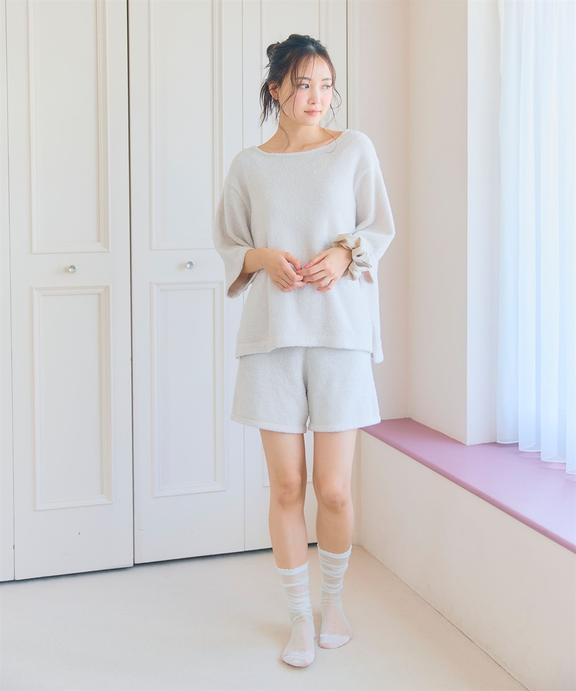 LAFUKU 【LAFUKU/ラフク】もこふわマシュマロルームウェアハーフパンツ《セットアップ対応/上下別売り》_sub_4