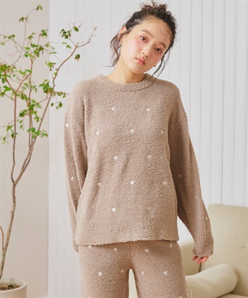 LAFUKU 【LAFUKU/ラフク】もちふわマシュマロニットハートドット刺繍トップス/ルームウェア（上下別売り）_subthumb_12