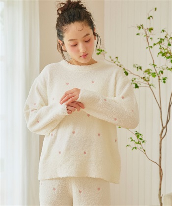 LAFUKU 【LAFUKU/ラフク】もちふわマシュマロニットハートドット刺繍トップス/ルームウェア（上下別売り）_subthumb_15