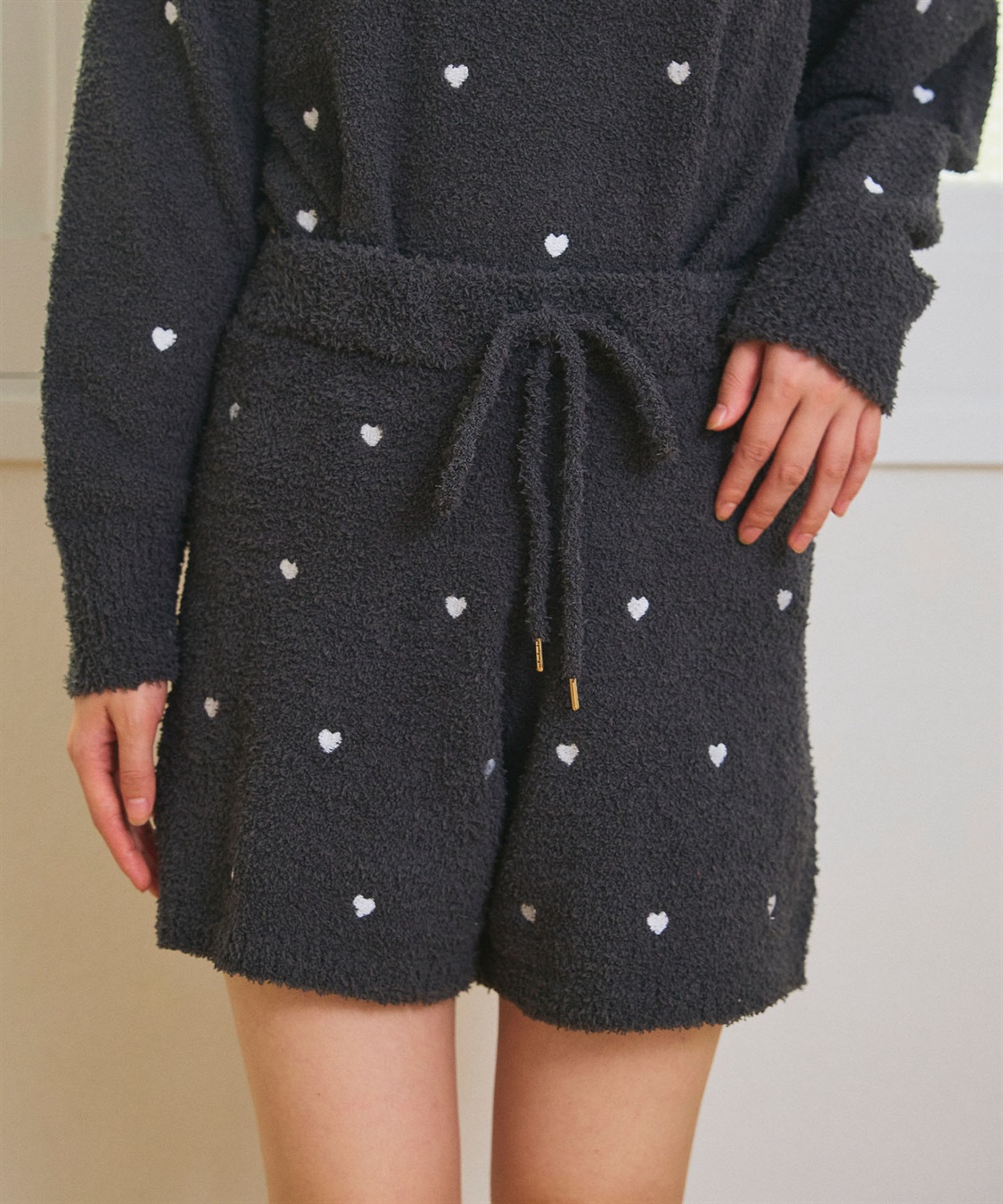 LAFUKU 【LAFUKU/ラフク】もちふわマシュマロニットハートドット刺繍ショートパンツ/ルームウェア（上下別売り）_sub_7