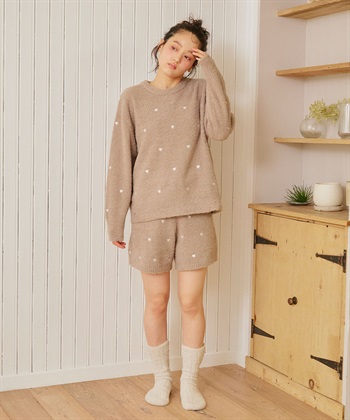 LAFUKU 【LAFUKU/ラフク】もちふわマシュマロニットハートドット刺繍ショートパンツ/ルームウェア（上下別売り）_subthumb_13