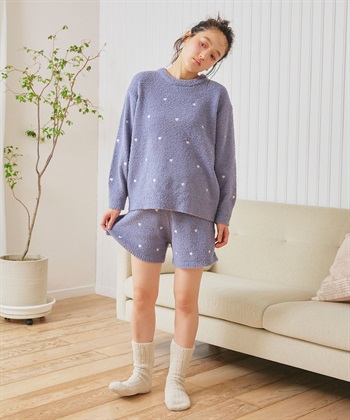 LAFUKU 【LAFUKU/ラフク】もちふわマシュマロニットハートドット刺繍ショートパンツ/ルームウェア（上下別売り）_subthumb_19