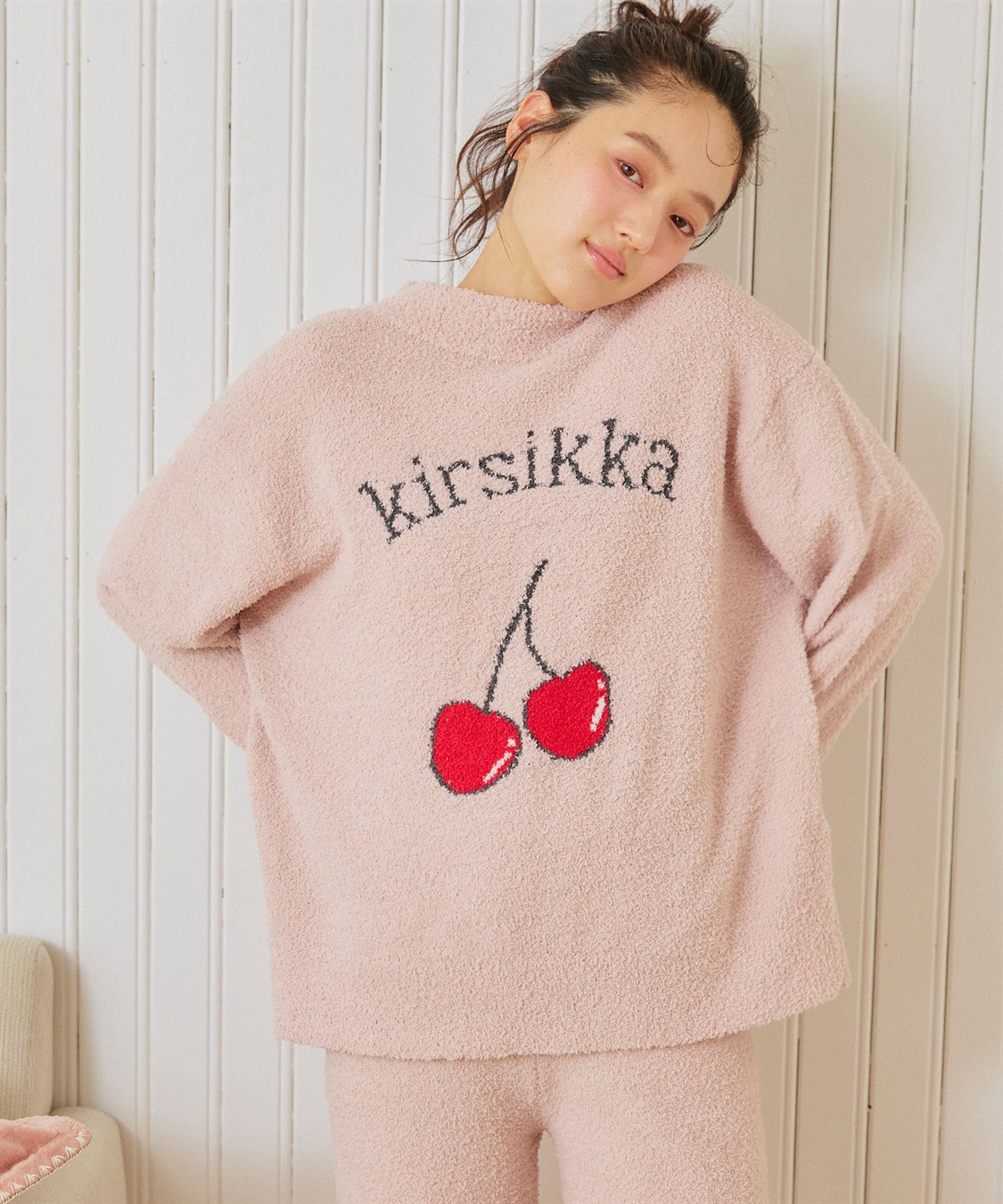 LAFUKU 【LAFUKU/ラフク】もちふわマシュマロニットフルーツ刺繍トップス/ルームウェア◆洗濯可能◆（上下別売り）_sub_2
