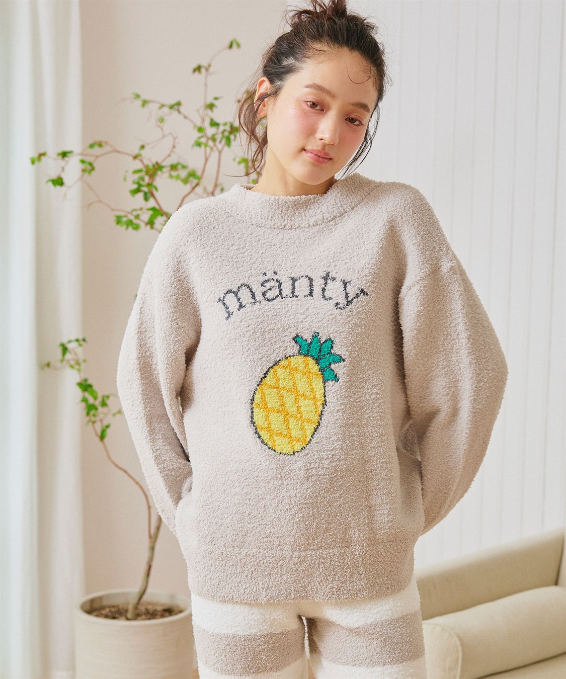 LAFUKU 【LAFUKU/ラフク】もちふわマシュマロニットフルーツ刺繍トップス/ルームウェア◆洗濯可能◆（上下別売り）_sub_4