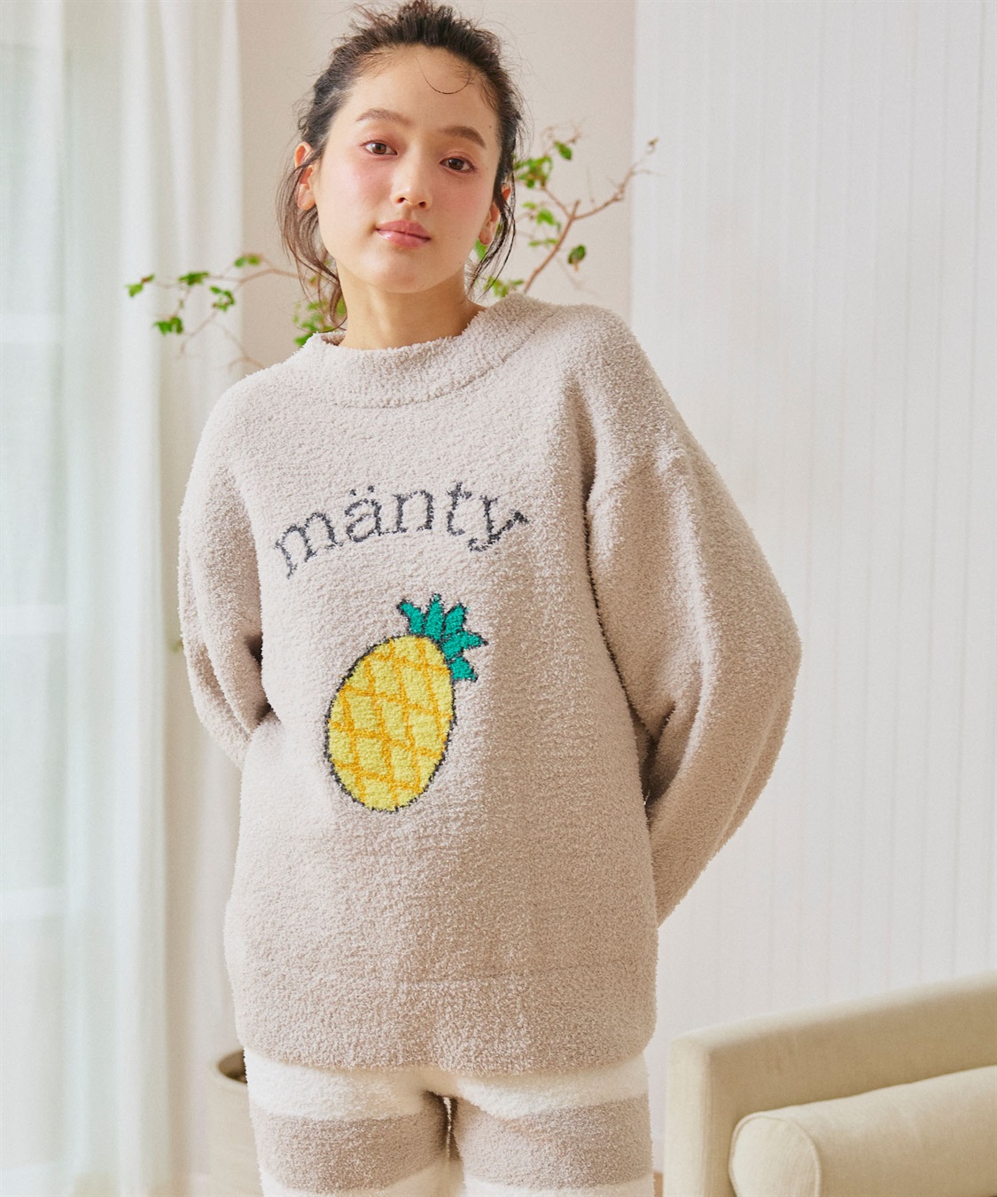 LAFUKU 【LAFUKU/ラフク】もちふわマシュマロニットフルーツ刺繍トップス/ルームウェア◆洗濯可能◆（上下別売り）_sub_5