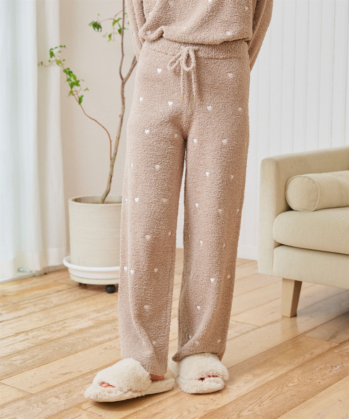 LAFUKU 【LAFUKU/ラフク】もちふわマシュマロニットハートドット刺繍ロングパンツ/ルームウェア（上下別売り）_sub_3