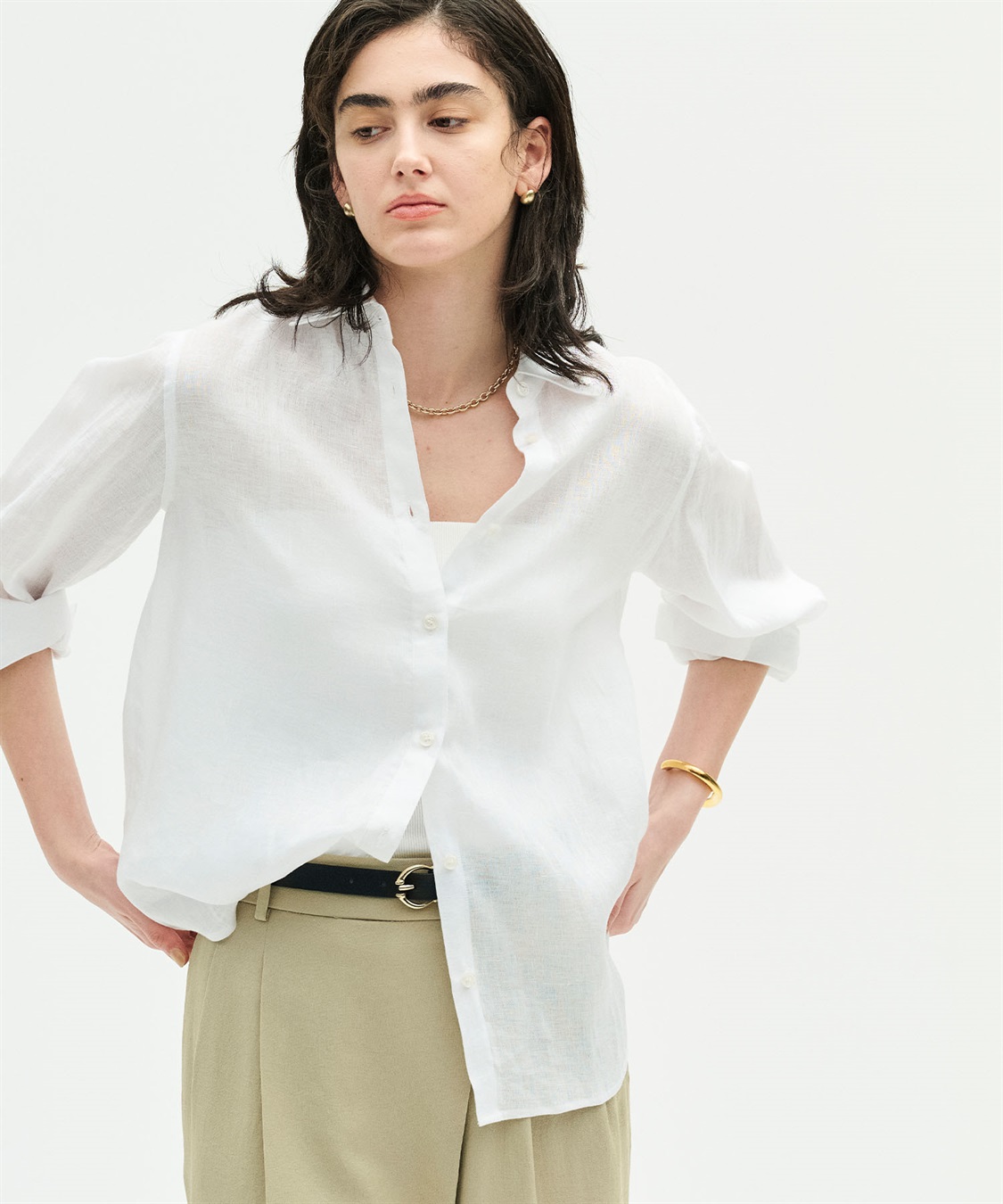 N.O.R.C 【BAILA掲載】【フレンチリネン】ガールフレンドシャツ_sub_8