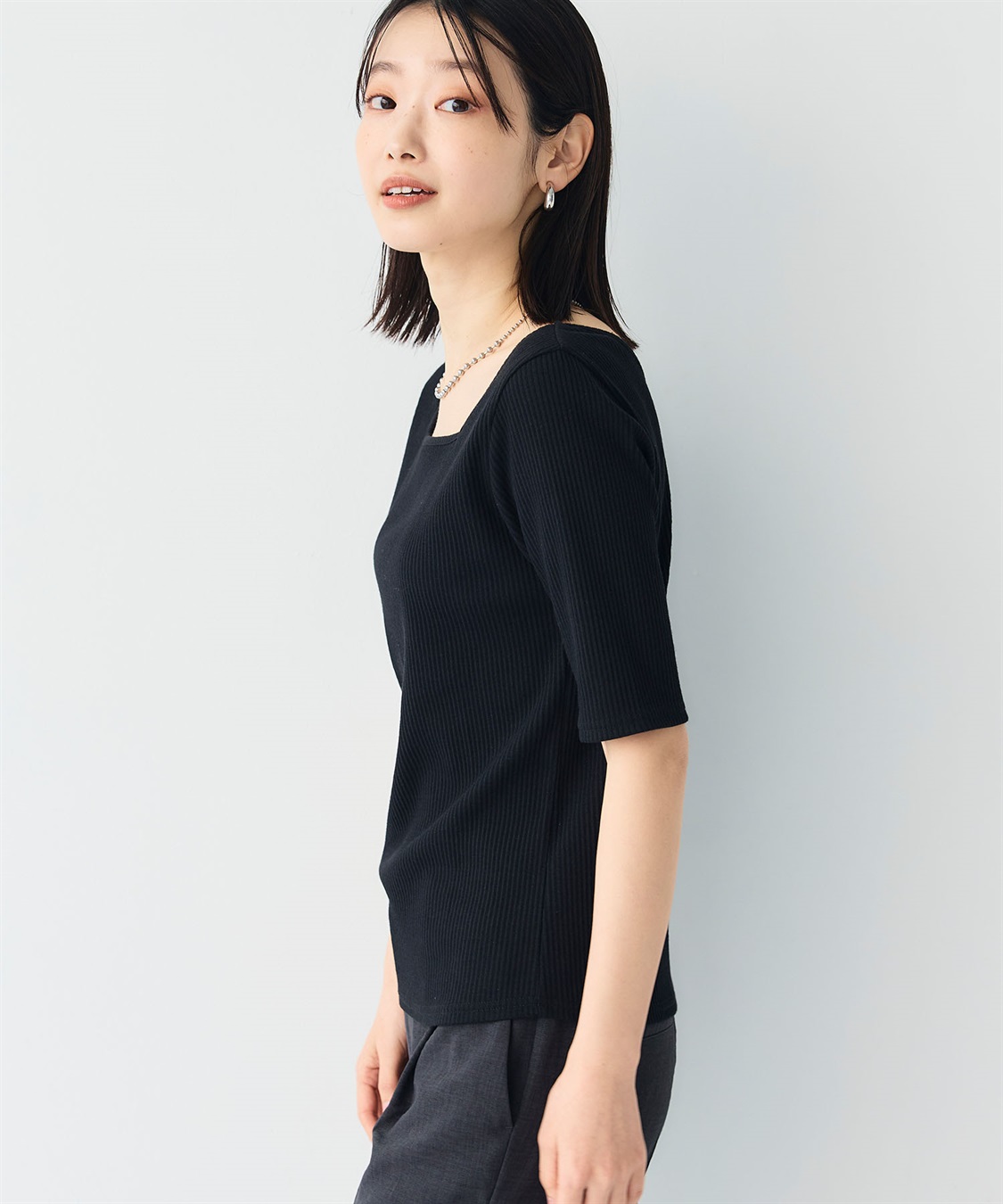 CROSS FUNCTION 《UVカット》エブ楽 前後2wayテレコ５分袖Tシャツ_sub_12