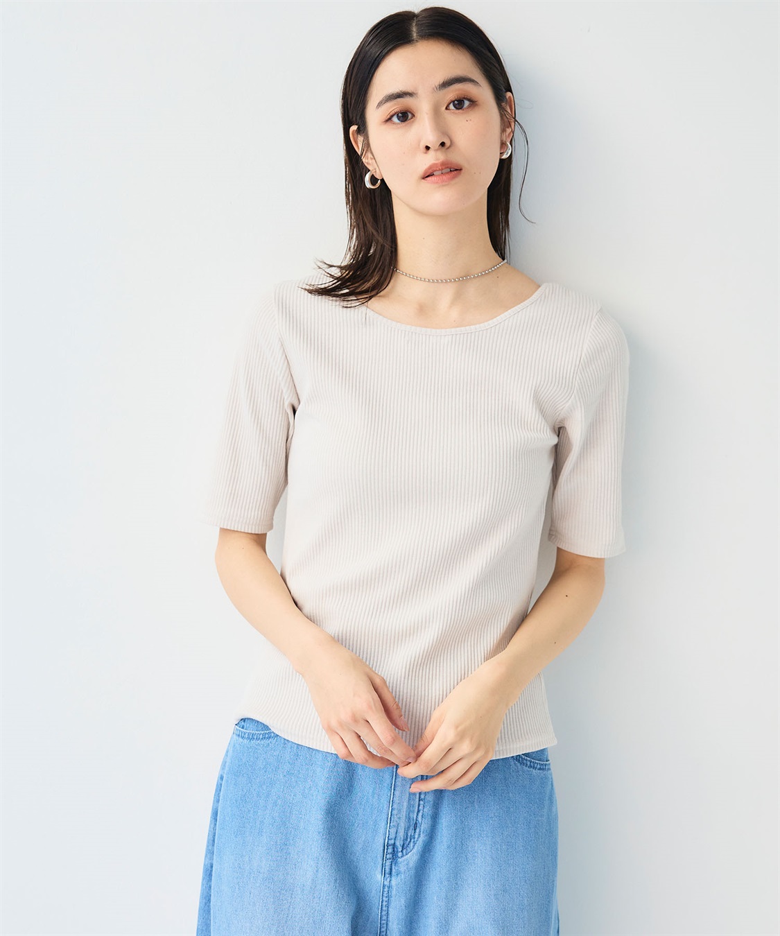 CROSS FUNCTION 《UVカット》エブ楽 前後2wayテレコ５分袖Tシャツ_sub_15