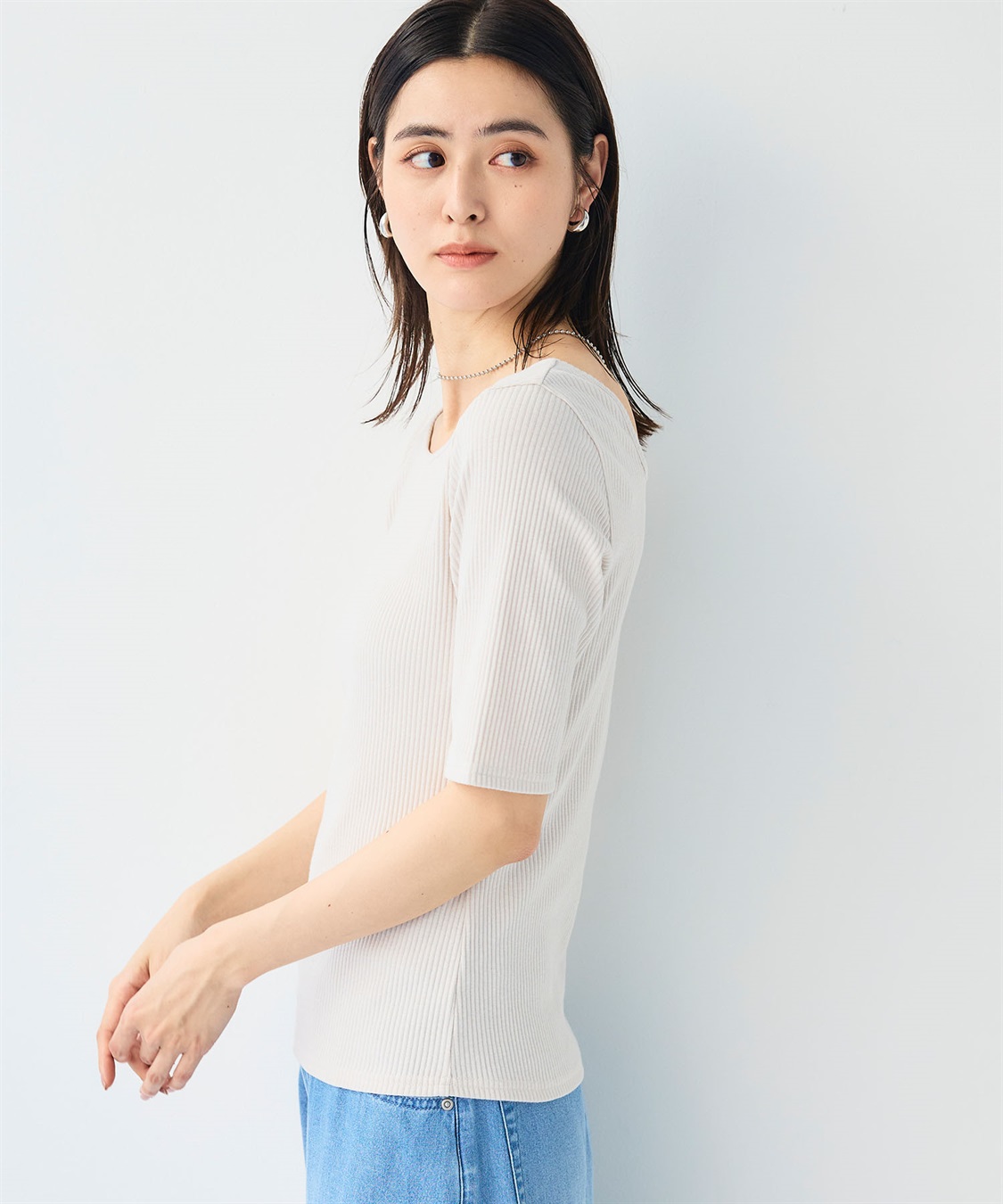 CROSS FUNCTION 《UVカット》エブ楽 前後2wayテレコ５分袖Tシャツ_sub_16
