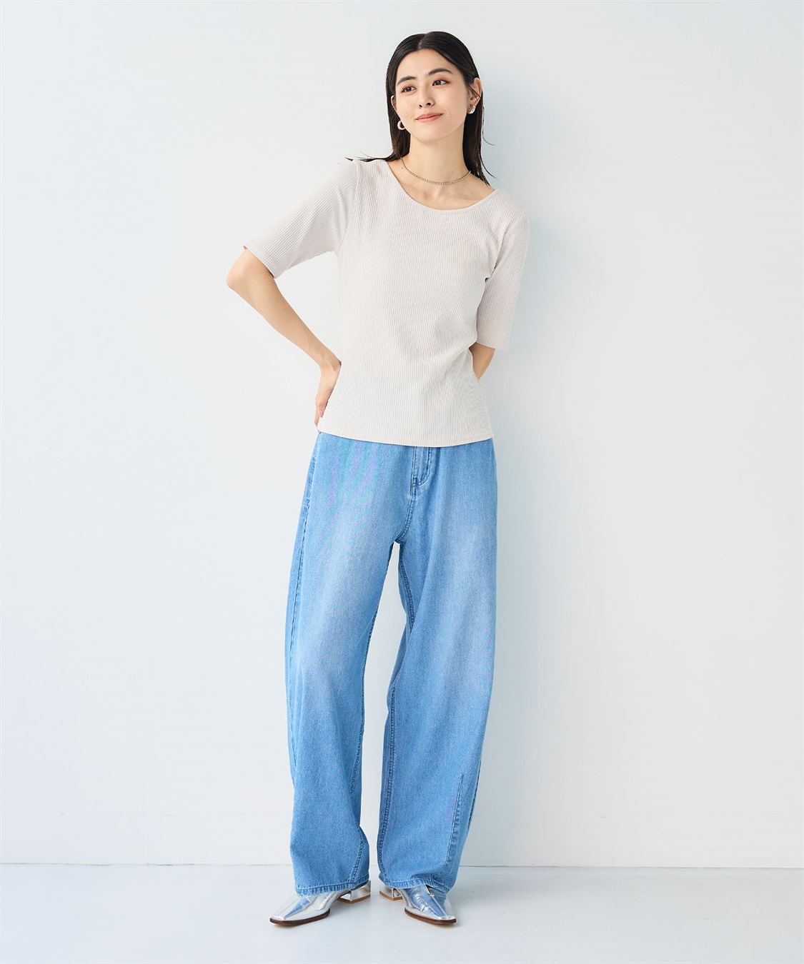CROSS FUNCTION 《UVカット》エブ楽 前後2wayテレコ５分袖Tシャツ_sub_19