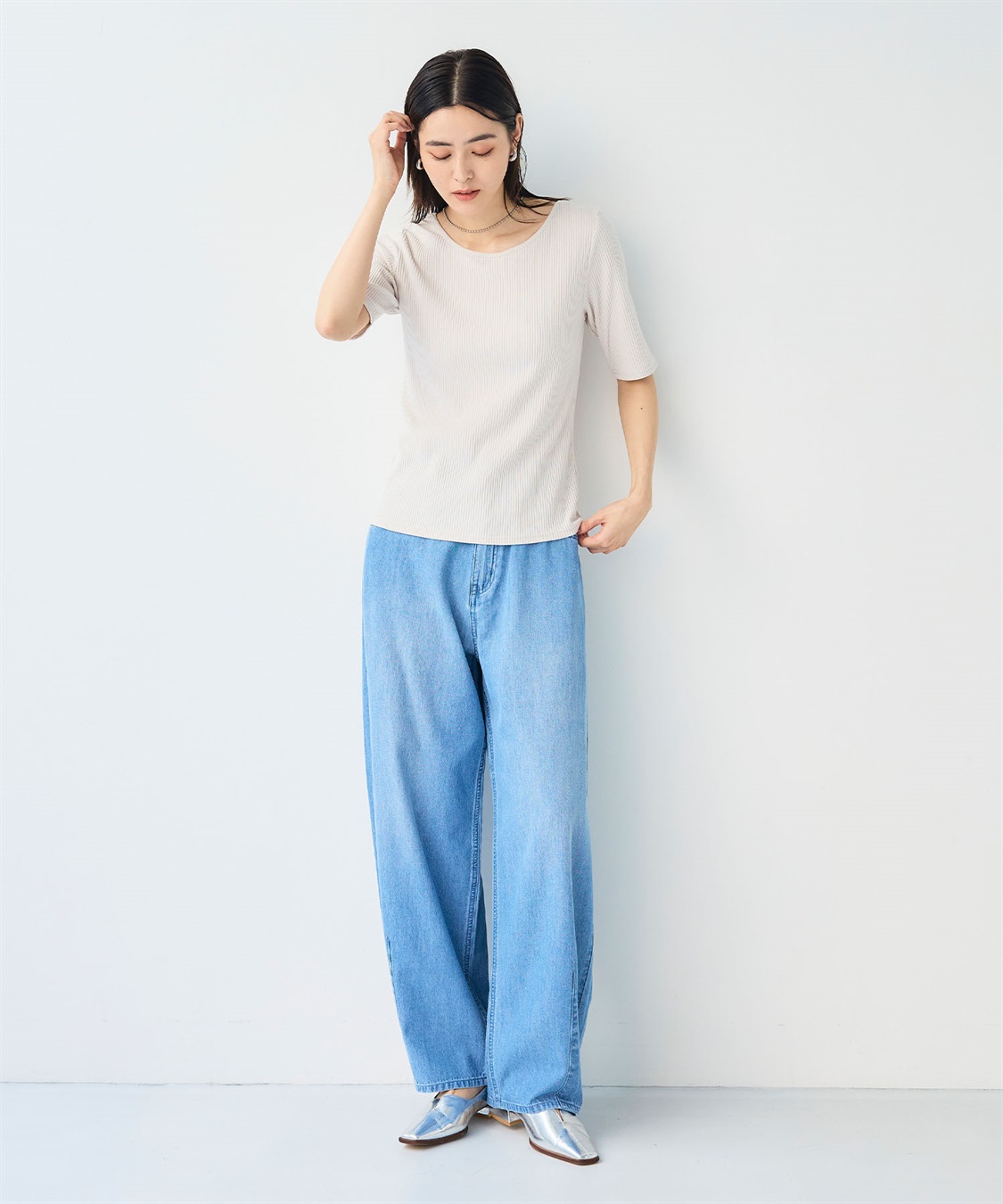CROSS FUNCTION 《UVカット》エブ楽 前後2wayテレコ５分袖Tシャツ_sub_20