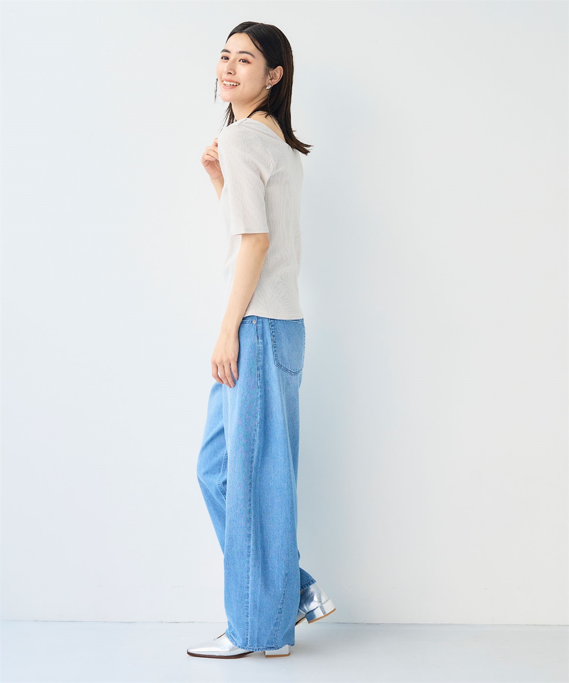 CROSS FUNCTION 《UVカット》エブ楽 前後2wayテレコ５分袖Tシャツ_sub_21