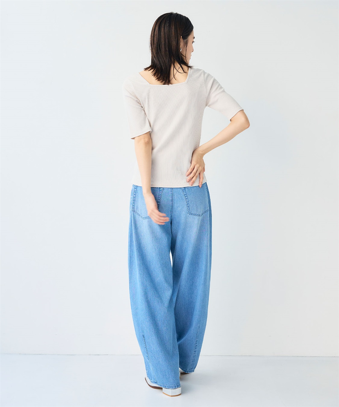 CROSS FUNCTION 《UVカット》エブ楽 前後2wayテレコ５分袖Tシャツ_sub_22