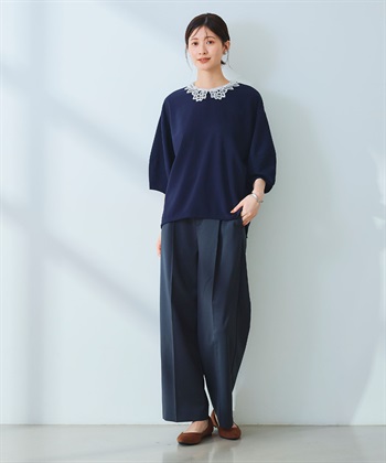CROSS FUNCTION 《ストレッチ》サマ美え レース衿ジョーゼットバルーンスリーブトップス_subthumb_10