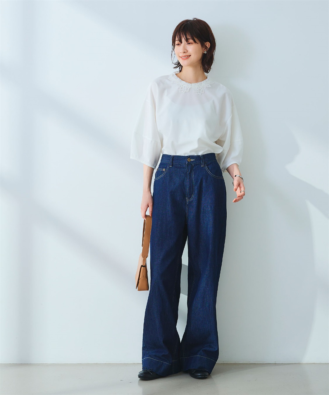 CROSS FUNCTION 《ストレッチ》サマ美え レース衿ジョーゼットバルーンスリーブトップス_sub_22