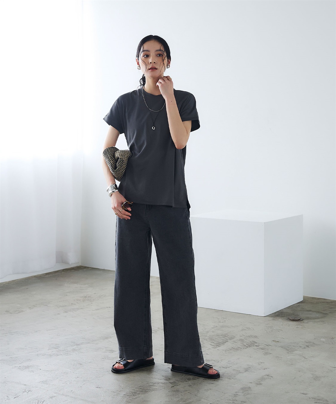 CROSS FUNCTION 《汗染み防止》エブ楽 天竺フレンチスリーブTシャツ_sub_6