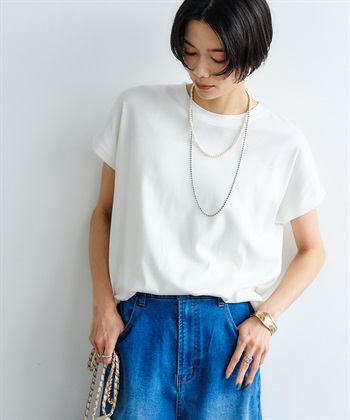 CROSS FUNCTION 《汗染み防止》エブ楽 天竺フレンチスリーブTシャツ_subthumb_10