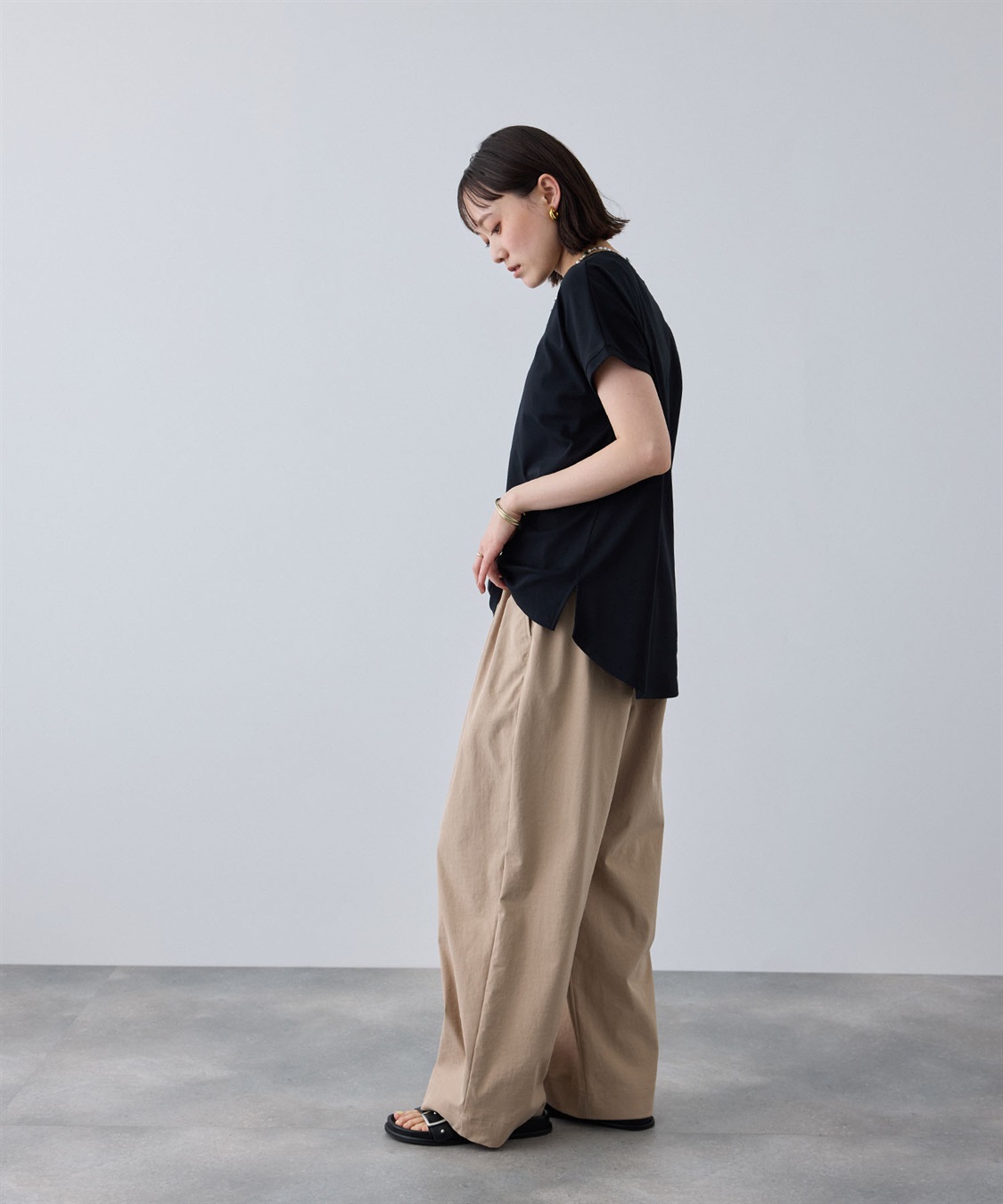 CROSS FUNCTION 《汗染み防止》エブ楽 天竺フレンチスリーブTシャツ_sub_17
