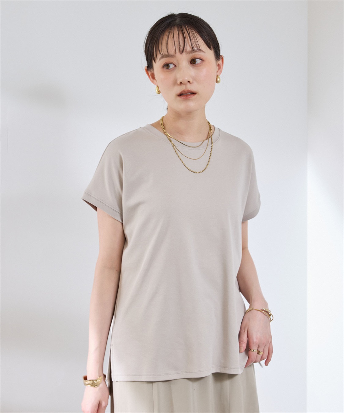 CROSS FUNCTION 《汗染み防止》エブ楽 天竺フレンチスリーブTシャツ_sub_19