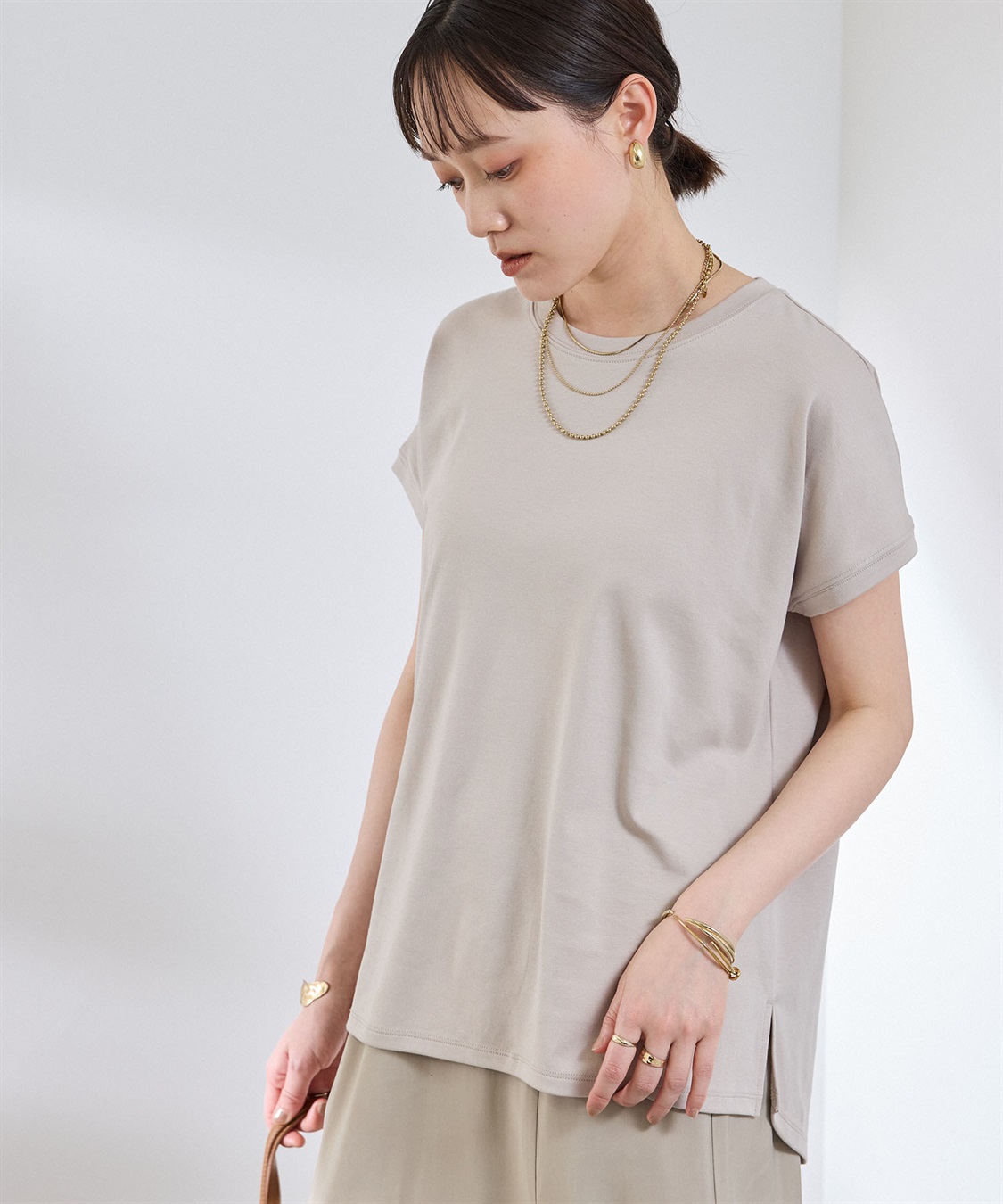 CROSS FUNCTION 《汗染み防止》エブ楽 天竺フレンチスリーブTシャツ_sub_20