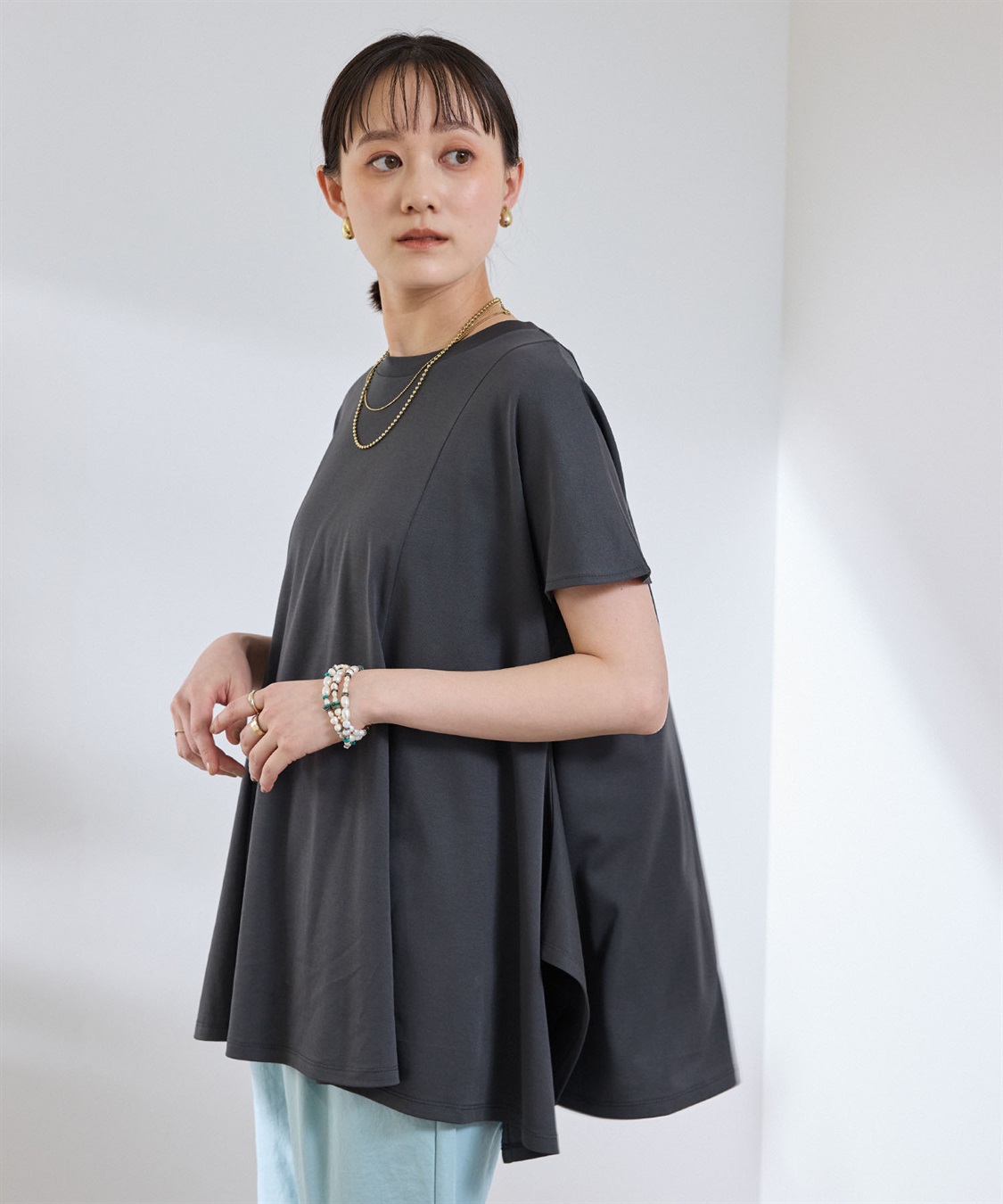 CROSS FUNCTION 《汗染み防止》エブ楽 天竺アシメトリーデザインTシャツ_sub_13