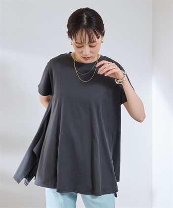 CROSS FUNCTION 《汗染み防止》エブ楽 天竺アシメトリーデザインTシャツ_subthumb_14