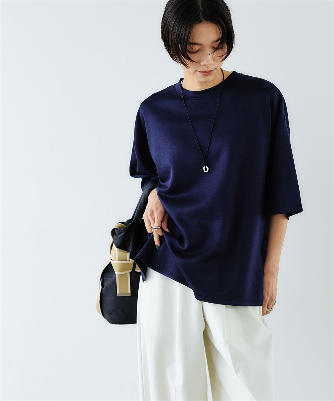CROSS FUNCTION 《UV/接触冷感》エブ楽 なめらかダンボール ビッグシルエットTシャツ_sub_8