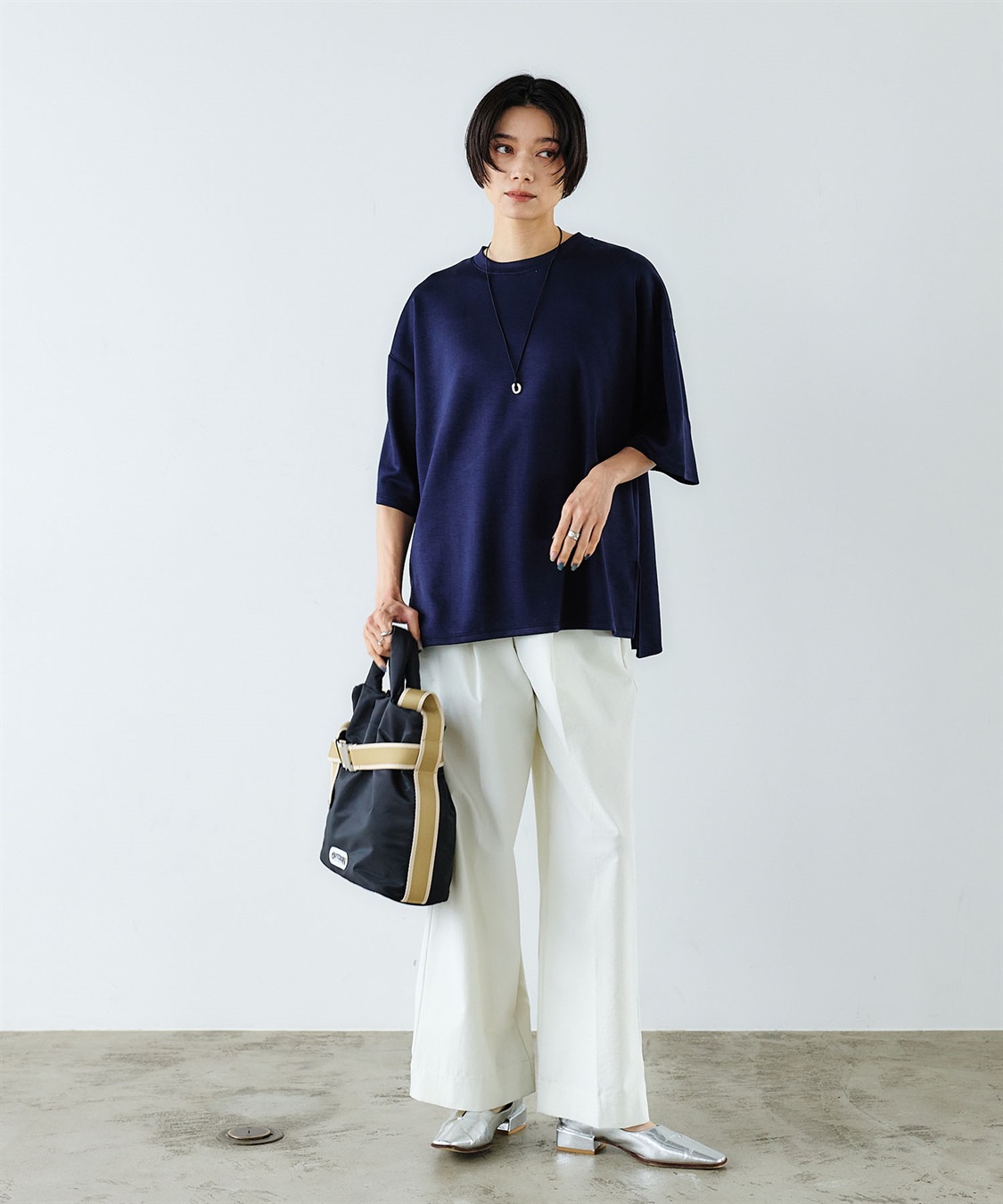 CROSS FUNCTION 《UV/接触冷感》エブ楽 なめらかダンボール ビッグシルエットTシャツ_sub_9