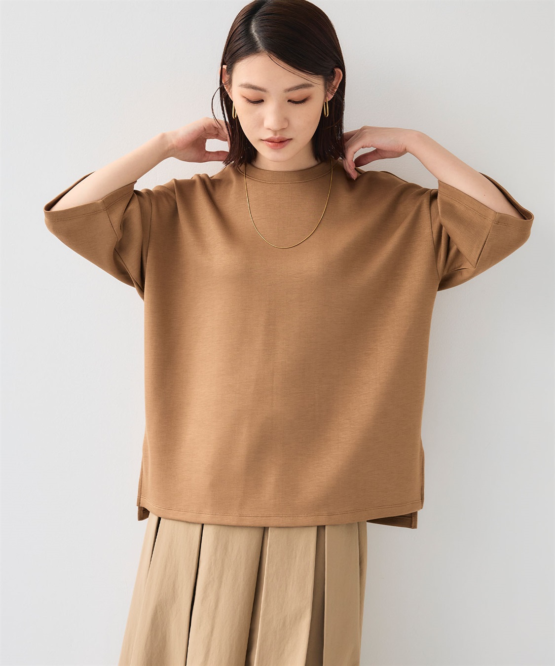 CROSS FUNCTION 《UV/接触冷感》エブ楽 なめらかダンボール ビッグシルエットTシャツ_sub_21