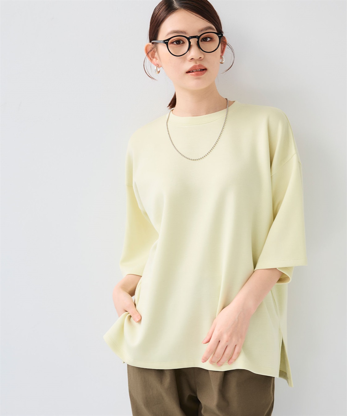CROSS FUNCTION 《UV/接触冷感》エブ楽 なめらかダンボール ビッグシルエットTシャツ_sub_25