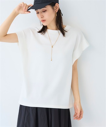 CROSS FUNCTION 《UV/接触冷感》エブ楽 なめらかダンボール フレンチスリーブドルマンTシャツ_subthumb_4