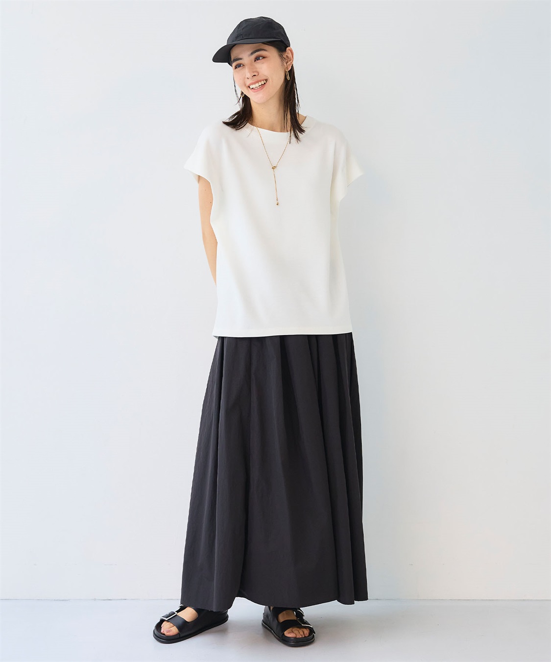 CROSS FUNCTION 《UV/接触冷感》エブ楽 なめらかダンボール フレンチスリーブドルマンTシャツ_sub_8