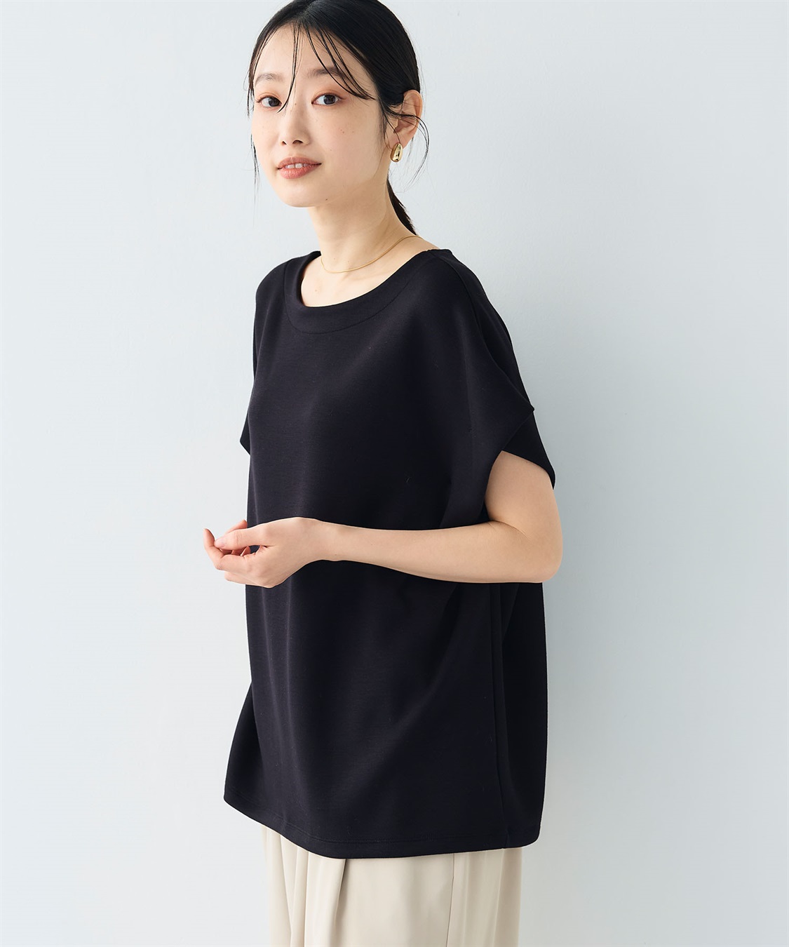 CROSS FUNCTION 《UV/接触冷感》エブ楽 なめらかダンボール フレンチスリーブドルマンTシャツ_sub_12