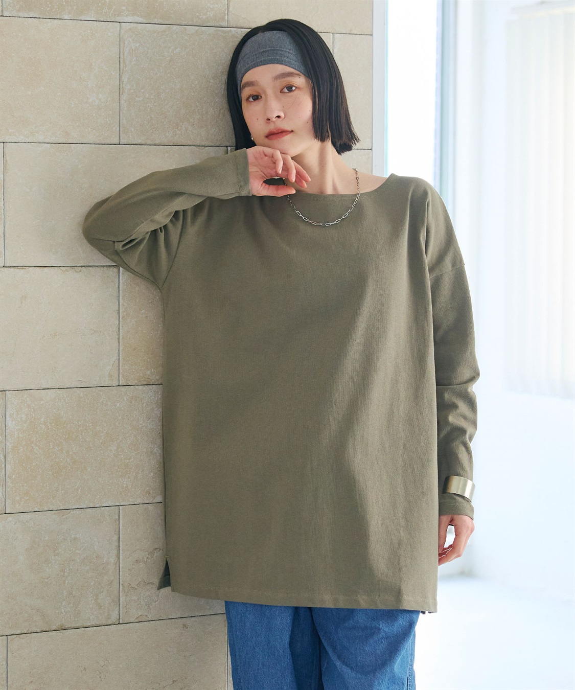 CROSS FUNCTION 《よれにくい》オーバーサイズコットンロングスリーブTシャツ_sub_5