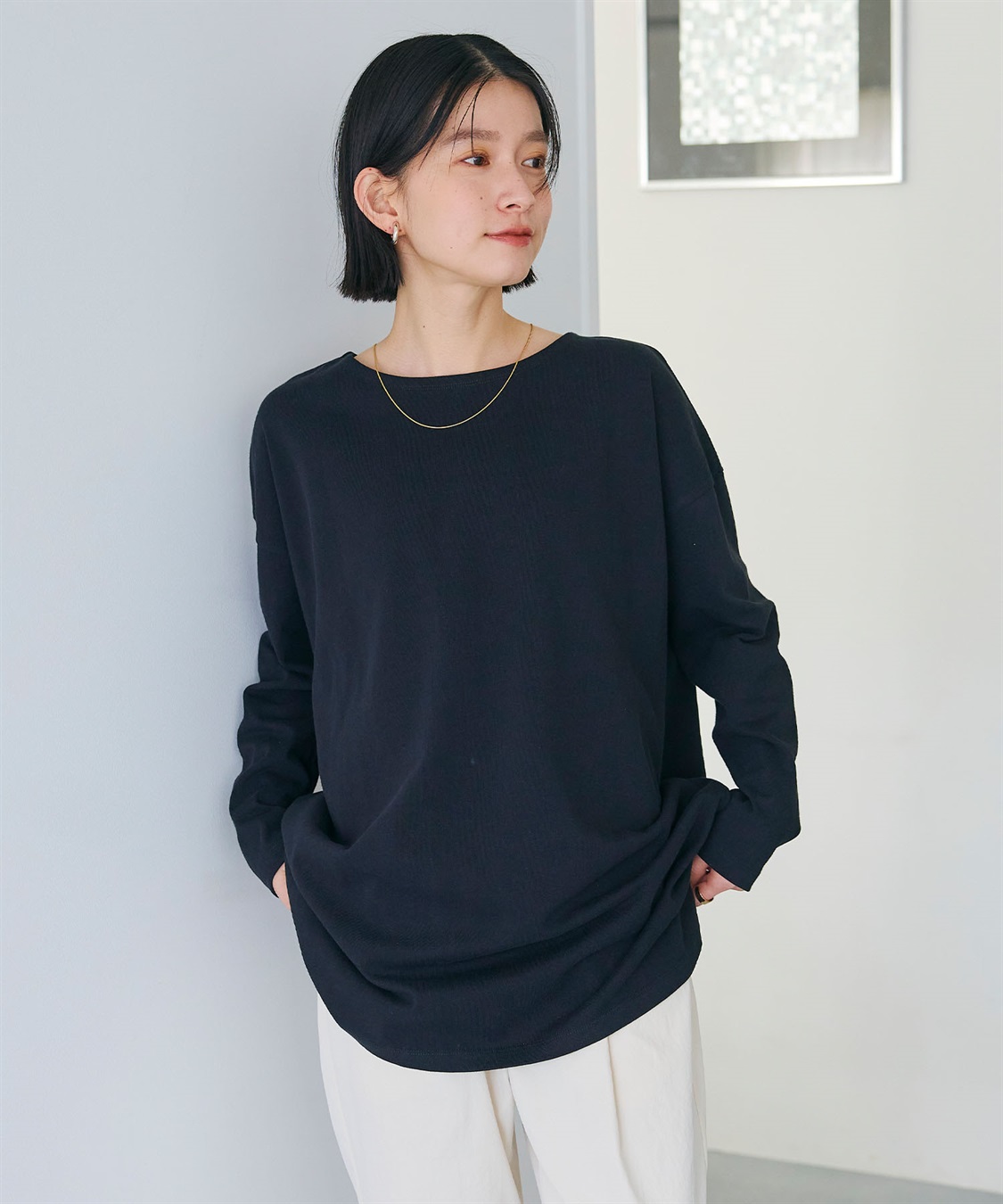 CROSS FUNCTION 《よれにくい》オーバーサイズコットンロングスリーブTシャツ_sub_15