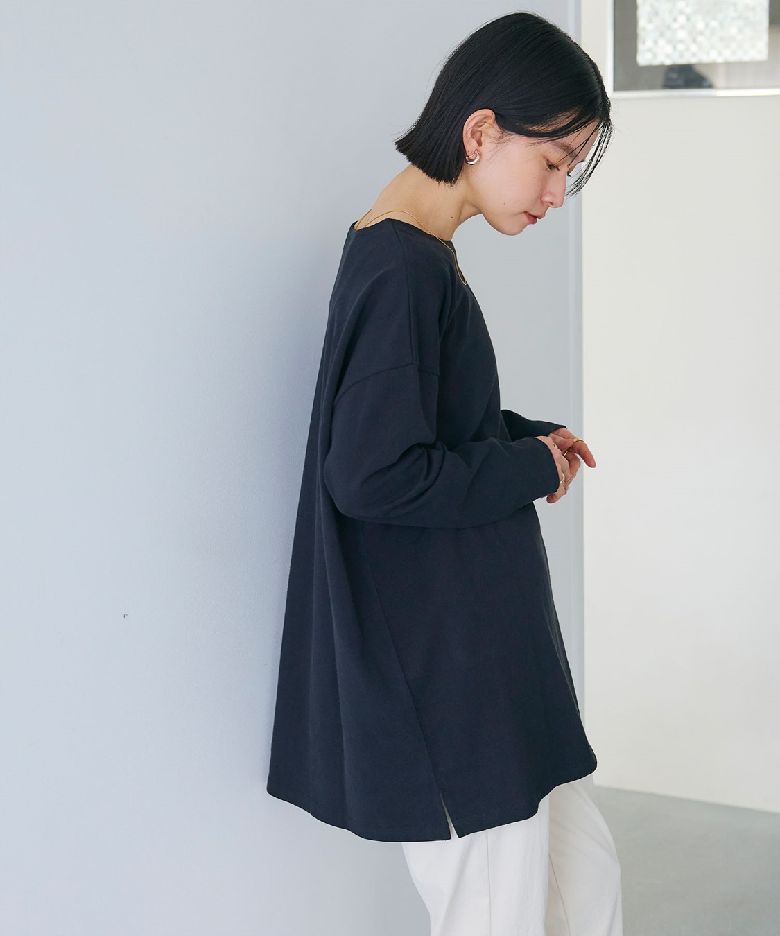 CROSS FUNCTION 《よれにくい》オーバーサイズコットンロングスリーブTシャツ_sub_17