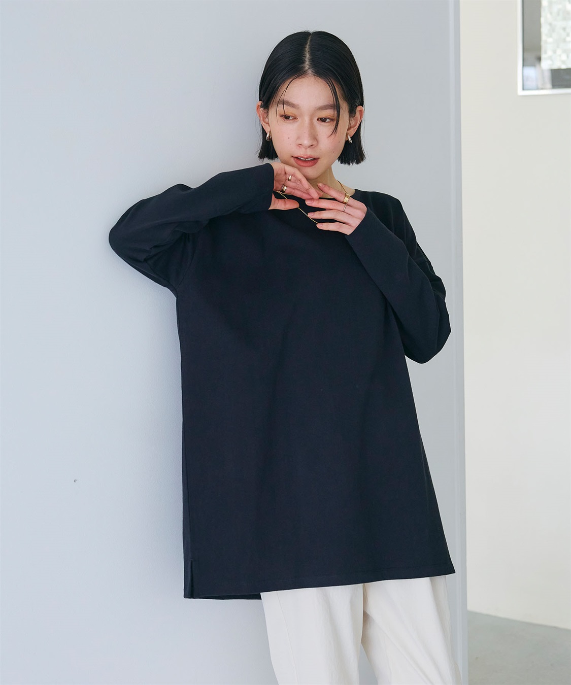 CROSS FUNCTION 《よれにくい》オーバーサイズコットンロングスリーブTシャツ_sub_18